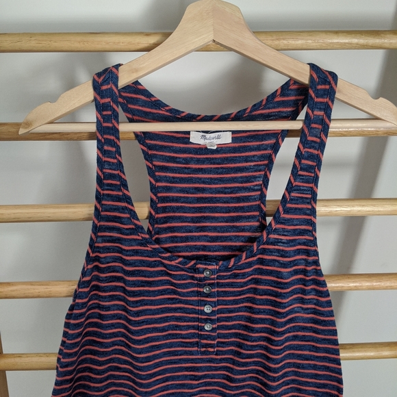 Madewell Pin Striped Racerback Tank Top - Picture 2 of 2
